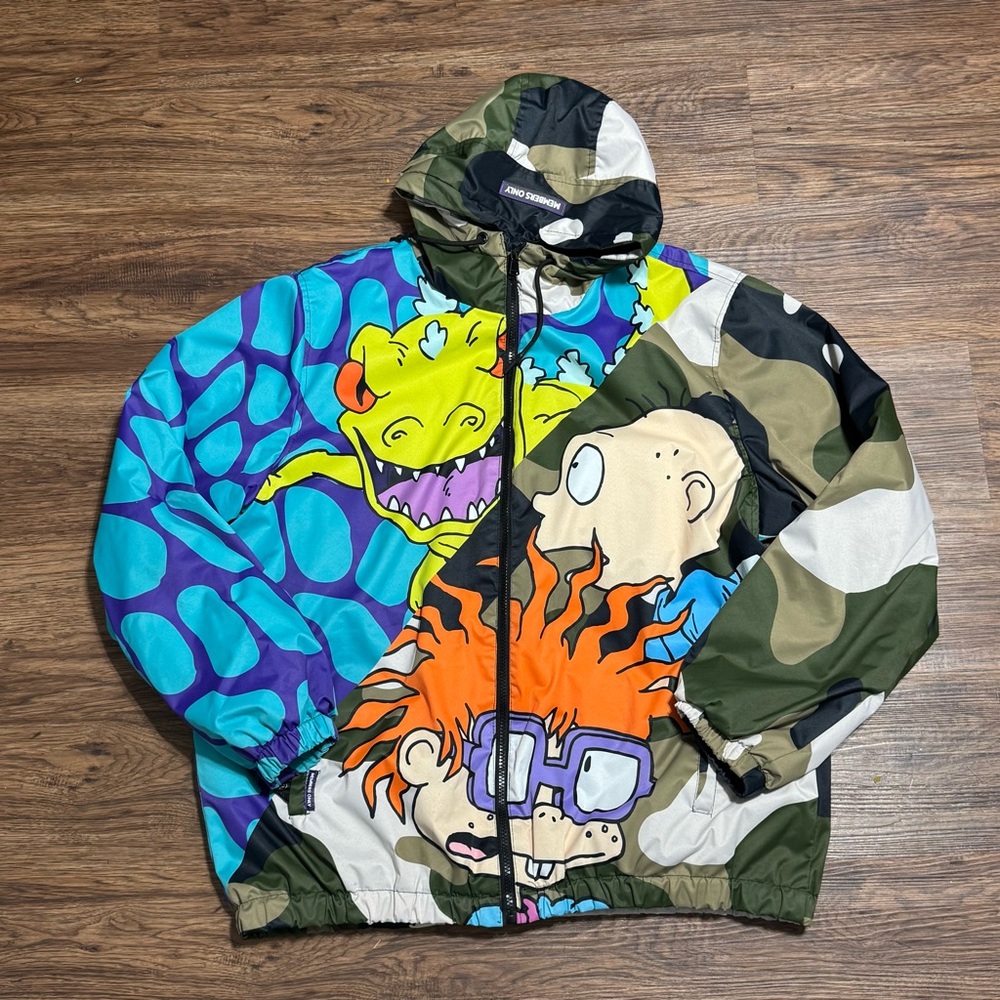 FC Members Only x Nickelodeon Rugrats Camo Windbreaker Jacket Size XL RARE‎